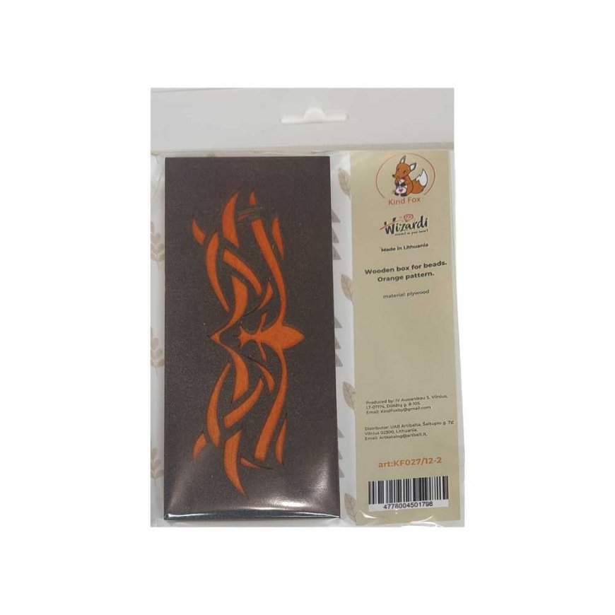 Siarhei Ausianikau ind. activity pg. certificate no. 1130904 Wooden box for beads "Orange pattern" KF027/12-2 – 5