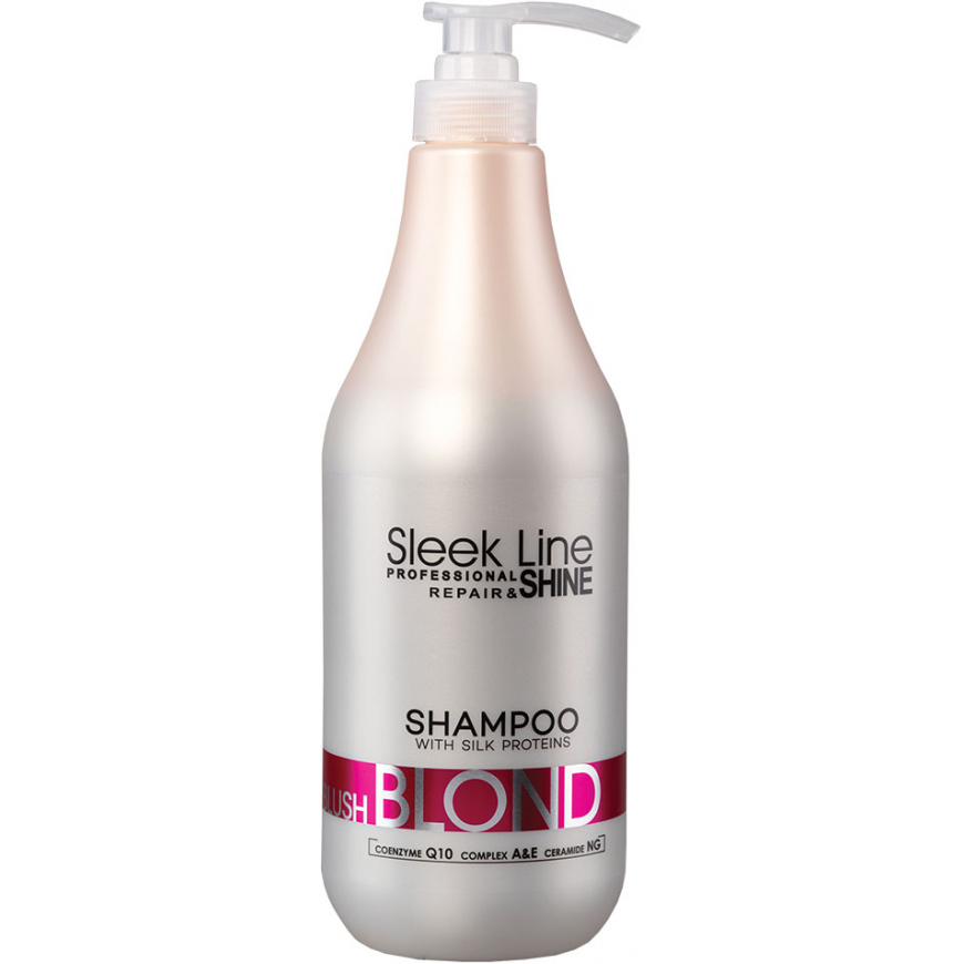 Stapiz Sleek Line blush shampoo for light hair 1000 ml – 4