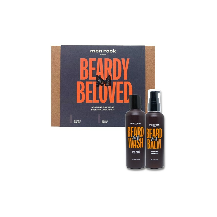 Men Rock London Men Rock Duo Soothing Oak Moss Beard Kit Barzdos priežiūros rinkinys, 1 vnt. – 5