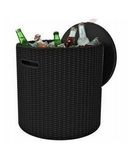 Garden table|storage box Cool Stool brown