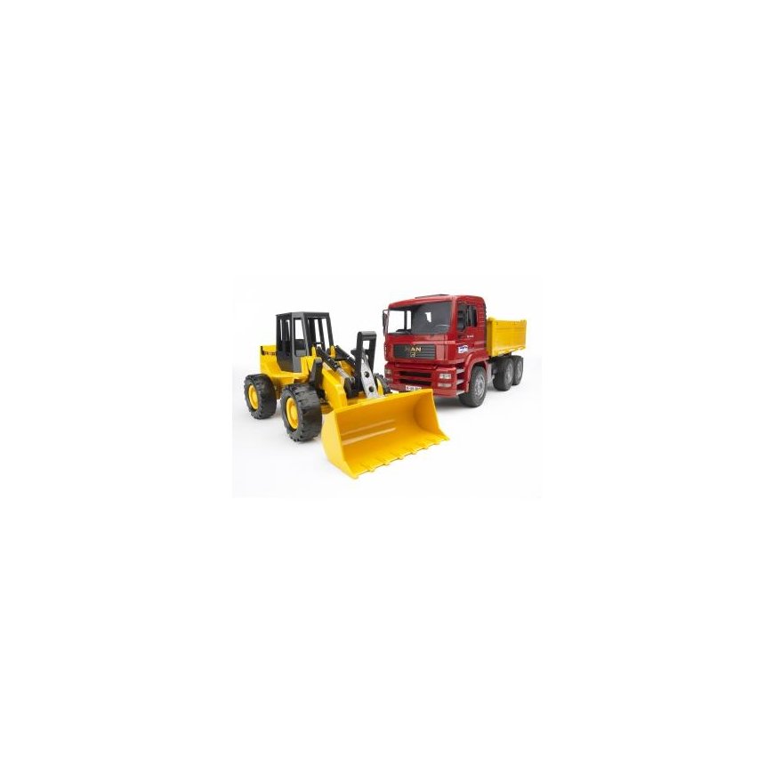 BRUDER Construction truck with articulated road loader – 2