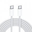 CP CBL5 Pītas virves 65W PD USB-C uz USB-C Datu un uzlādes 1m Va