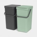 Brabantia Sort & Go Stačiakampio formos Plastikas Žalia, Pilka Brabantia Sort & Go Stačiakampio formos Plastikas Žalia, Pilka
