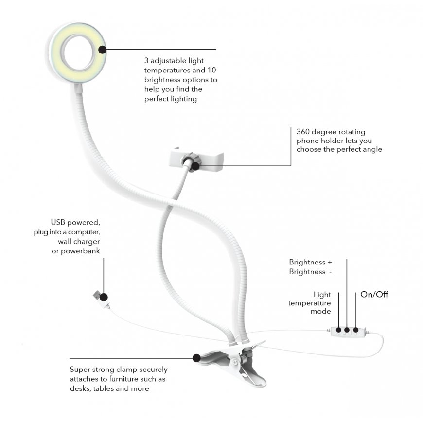 Digipower For You Photo Video Vlogging Kit Ring Light – 4