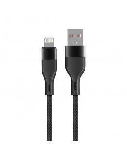 Maxlife MXUC-07 cable USB - Lightning 1,0 m 2,4A black nylon