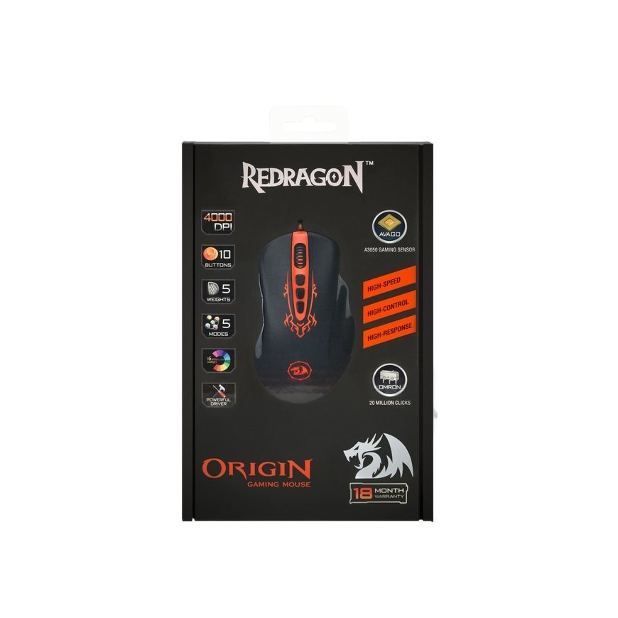 REDRAGON Origin pele Labā roka USB Type-A Optisks 4000 DPI – 5