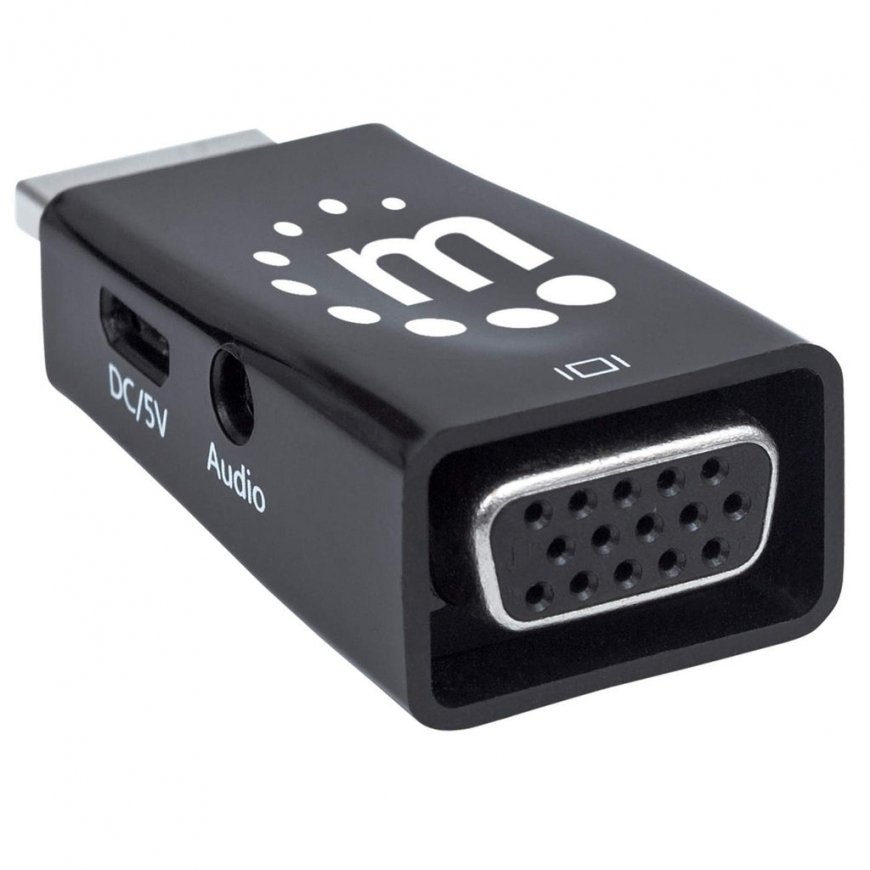 Manhattan 151542 kabeļu spraudņu pāreja HDMI VGA, 3.5mm Melns – 4