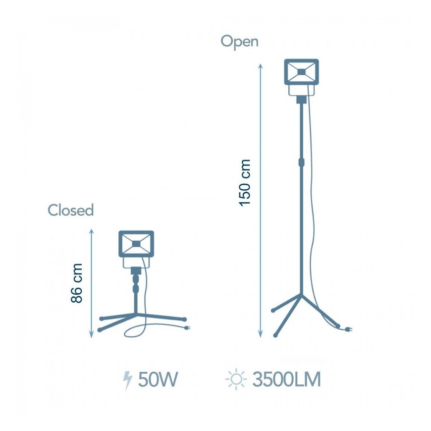 Electraline 63440 LED Floodlight with Tripod