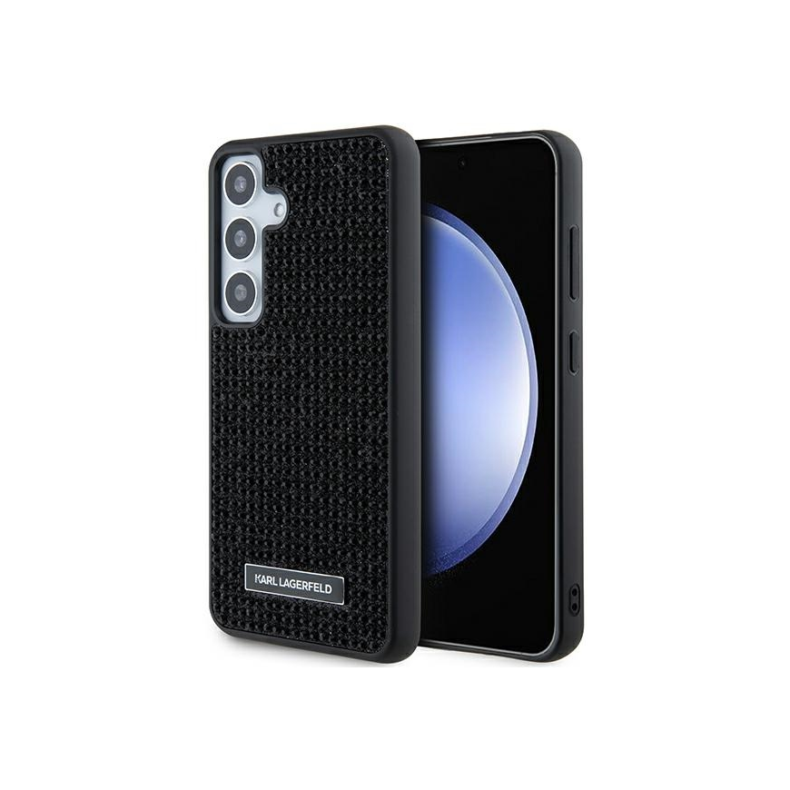 Karl Lagerfeld case for Samsung Galaxy S24 KLHCS24SHDSPRK black HC RHINESTONE LOGO METAL PLATE