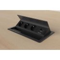 Stalinis atverčiamas maitinimo lizdas DELTACO OFFICE, 3 lizdai, 1x21W A+C USB, GST18 kabelio jungtis / GT-1400 / 1902250 Stalinis atverčiamas maitinimo lizdas DELTACO OFFICE, 3 lizdai, 1x21W A+C USB, GST18 kabelio jungtis / GT-1400 / 1902250