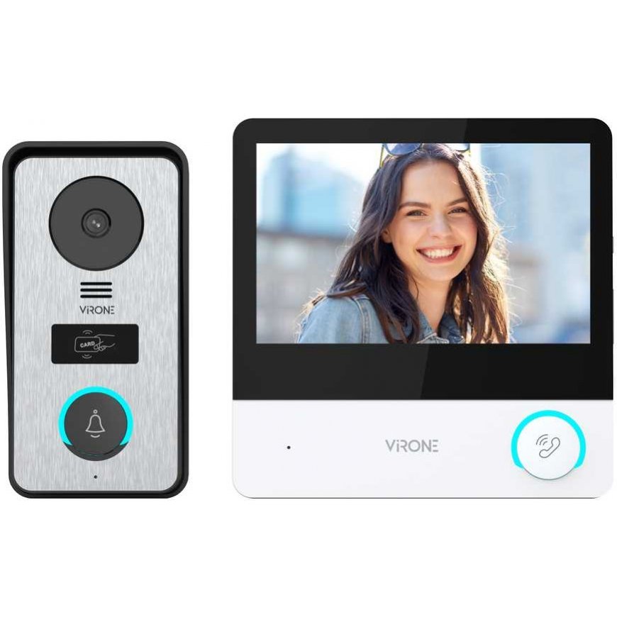 Orno CETI Full HD Single Family Video Intercom Kit 4 Wire 7 Inch Touch Screen Full HD RFID