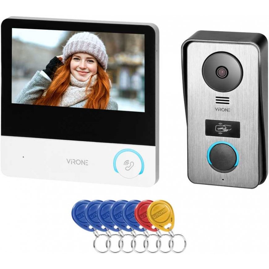 Orno CETI Full HD, vienos šeimos vaizdo domofono rinkinys, 4 laidų, 7 colių jutiklinis ekranas, Full HD, RFID – 2