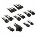 Kolink Core Pro pītais kabeļa pagarinājuma komplekts 12V-2x6, 1. tips&nbsp;— strūklas melns/brilliantbalts