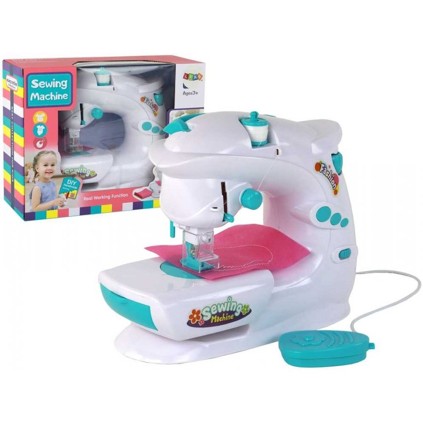 Lean Toys Sewing machine for children works like a real white battery