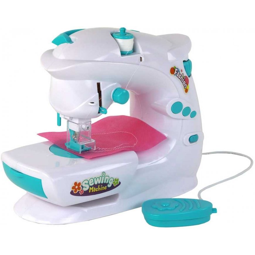 Lean Toys Siuvimo mašina vaikams veikia kaip tikra balta baterija – 2