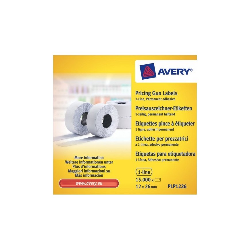 Avery PLP1226 pašlīmējošā etiķete Cenu zīmīte