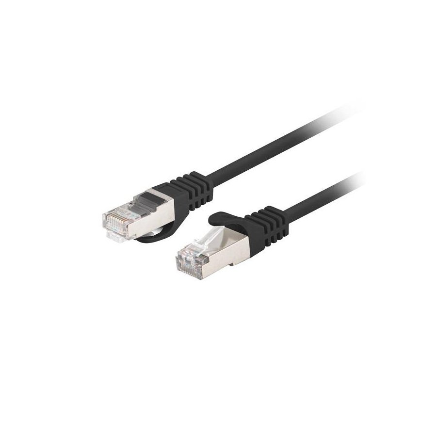 PATCHCORD CAT.6 FTP 0.5M Black FLUKE PASSED LANBERG 10-PACK