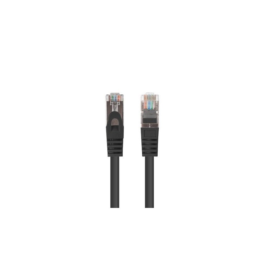 PATCHCORD CAT.6 FTP 0.5M Black FLUKE PASSED LANBERG 10-PACK – 2