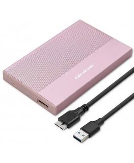Qoltec Obudowa | kieszeń na disk ssd hdd 2.5 cal | sata | usb 3.0 | super speed 5gb/s | 2tb | pink