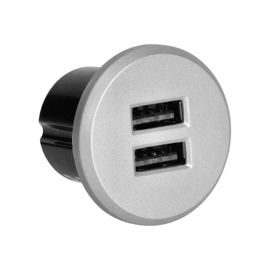 Orno 2XUSB 3.4A Recessed Charger, Silver – 4