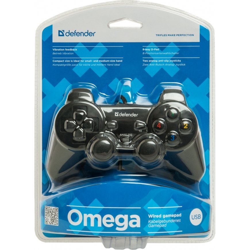 Defender Omega Черный USB Геймпад Аналоговый ПК – 2