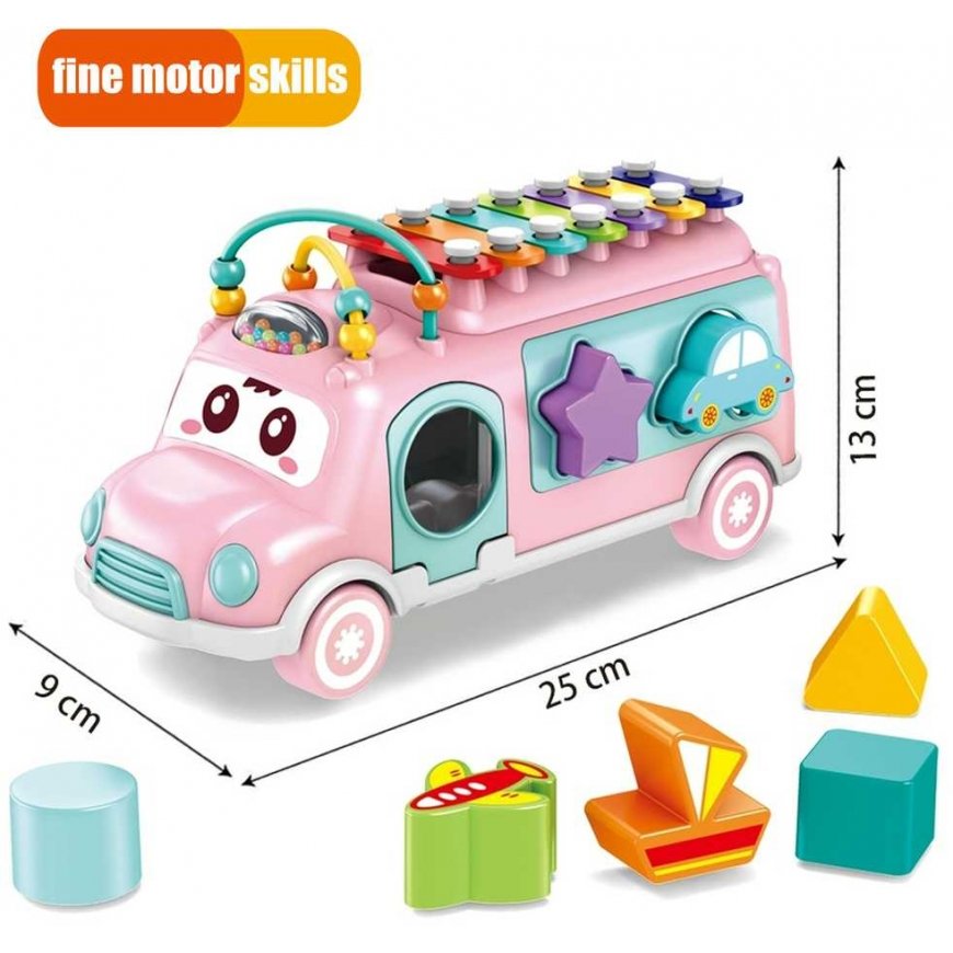 WOOPIE BABY Samochozdik Muzyczny Sorter with Cymbałkami Pink – 2