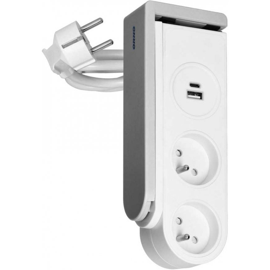 Orno Stalinio kompiuterio maitinimo laidas su USB įkrovikliu ir spyruokliniu segtuku – 2