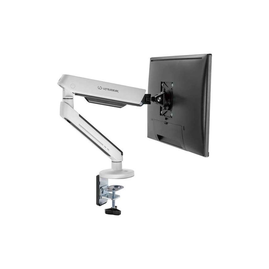 Laikiklis Regulowany uchwyt ULTRADESK OFFSHOOT Single na monitorius, 9KG, mocowanie na zacisk, 17"-32", 75x75/100x100, balta – 5