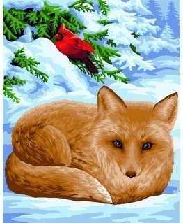 Beldizart SALE (discontinued) Wizardi Painting by Numbers Kit Little Fox 40x50 cm L024