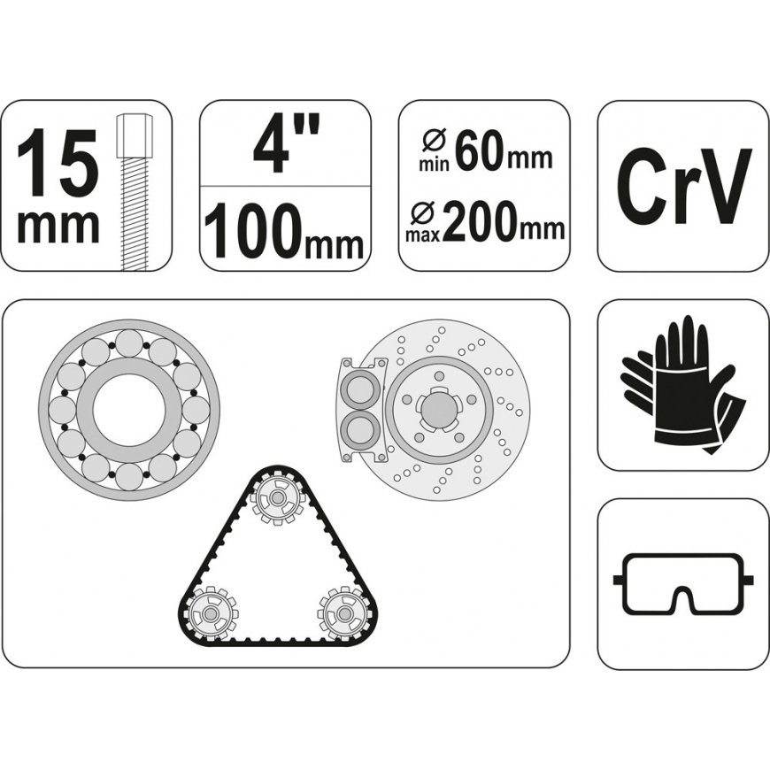 Yato YT-2512 съемник шкива – 3