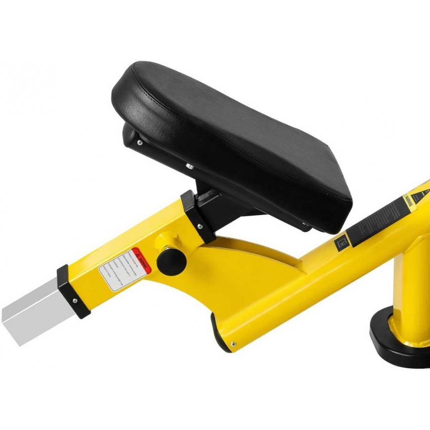 Gymrex Inclined training bench for vertical barbells, black and yellow – 3
