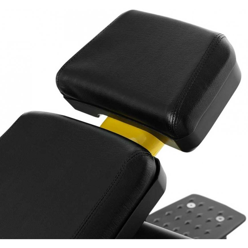 Gymrex Inclined training bench for vertical barbells, black and yellow – 5