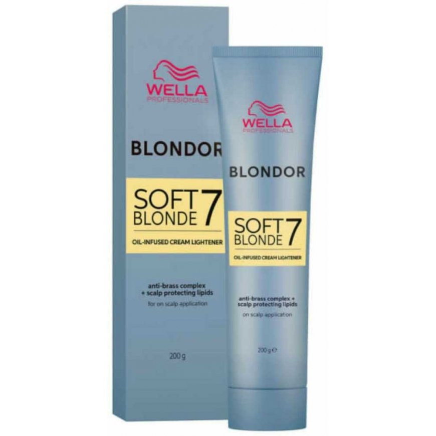 Wella Blondor Soft Skirtas šviesiems plaukams 7 Oil Infused Kreminis Lightener, 200 g – 3