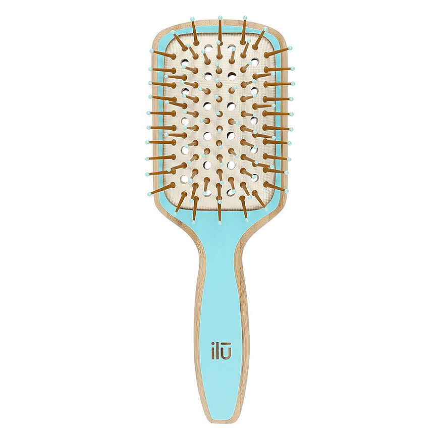 Detangling Brush Ilū Bamboom Squares Blue – 2