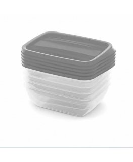 Food Container Set 5x0,5L Vedo transparent grey