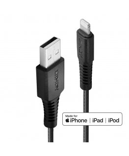 Lindy 31293 кабель с разъемами Lightning 3 m Черный