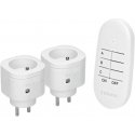The Orno Wireless mini socket set is controlled by a 2+1 remote control