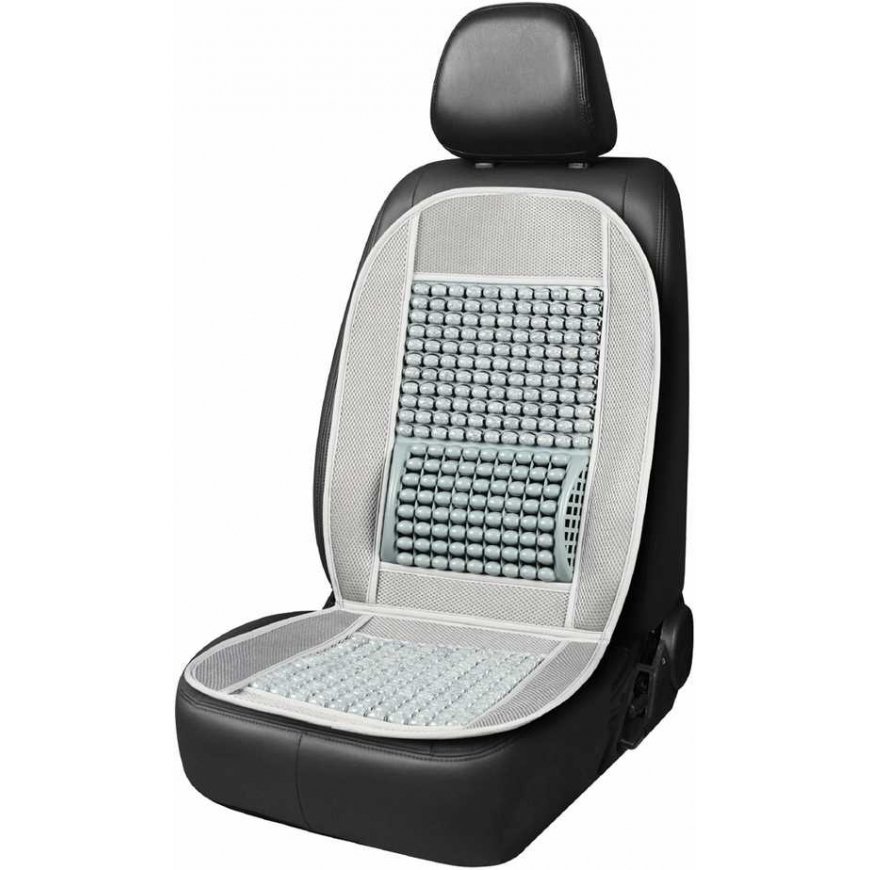 Beaded seat mat with backrest for car amio-03641