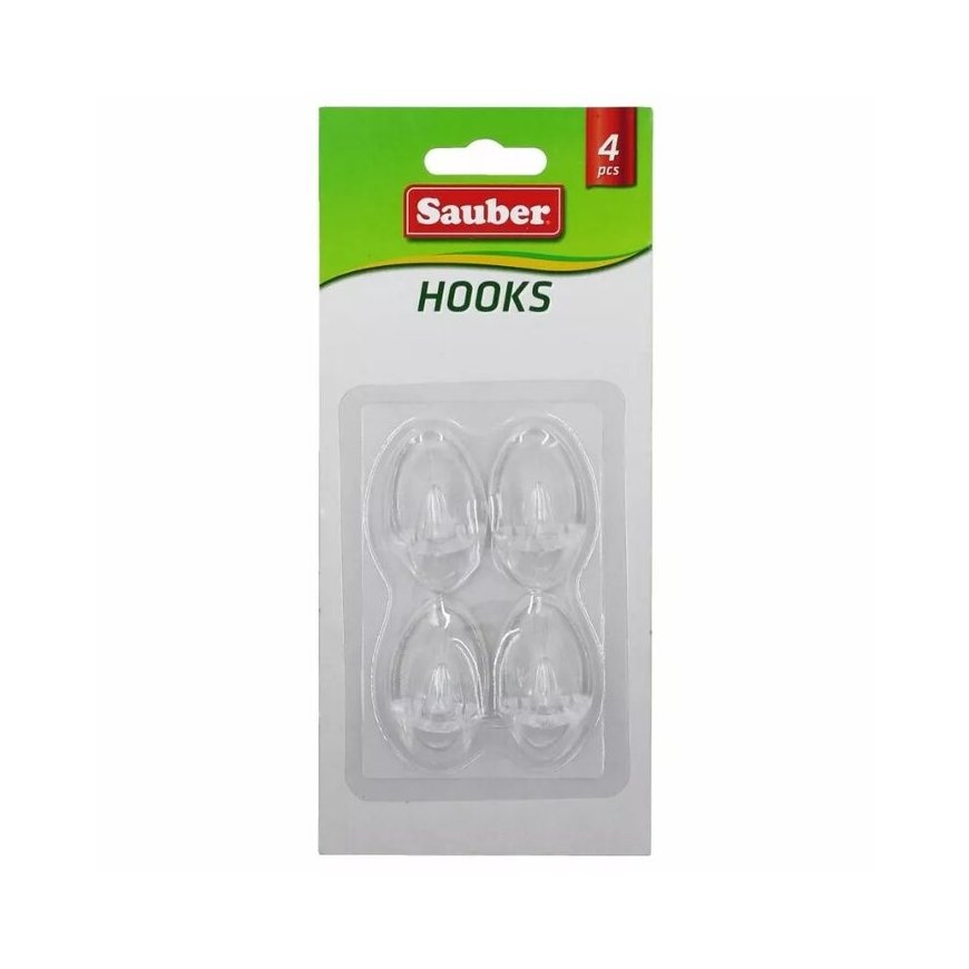Hooks 4gb 2,3x4cm oval transparent