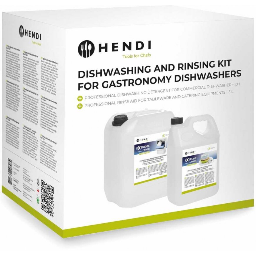 Hendi Plovimo ir skalavimo skystis viešojo maitinimo indaplovėms SET 10L + 5L – 2