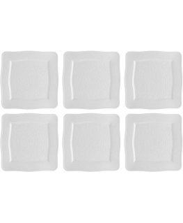 La Porcellana Bianca Set of 6 talerzy kwadrowych Florentina - White, 26.5 cm