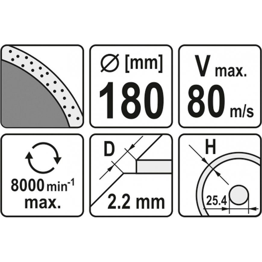 Yato YT-6016 timanttiterä 18 cm – 2