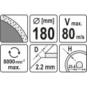 Yato YT-6016 timanttiterä 18 cm Yato YT-6016 timanttiterä 18 cm