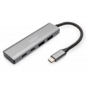 Digitus DA-70245 interfeisa centrmezgls USB 3.2 Gen 1 (3.1 Gen 1) Type-C 10000 Mbit/s Pelēks