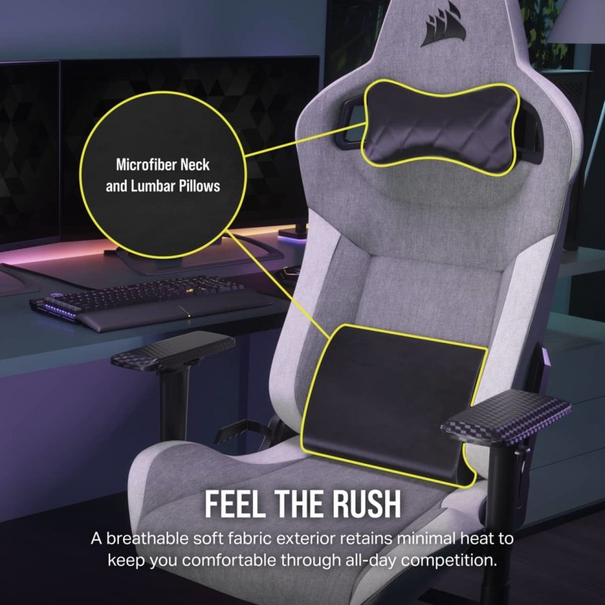 Corsair CF-9010058-WW žaidimų kėdė Kėdė kompiuteriniams žaidimams Tinklelinė sėdynė Pilka – 3