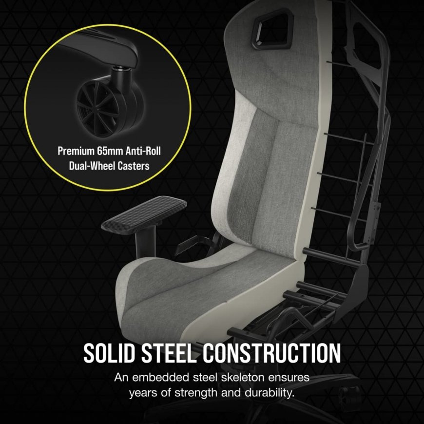 Corsair CF-9010058-WW žaidimų kėdė Kėdė kompiuteriniams žaidimams Tinklelinė sėdynė Pilka – 4
