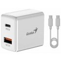 Genius Power supply / network adapter 20W, 2-port, USB-C, USB-A, PD-20ACP Genius Power supply / network adapter 20W, 2-port, USB-C, USB-A, PD-20ACP
