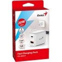 Genius Maitinimo šaltinis / sieciowy adapter 20W, 2-portowy, USB-C, USB-A, PD-20ACP Genius Maitinimo šaltinis / sieciowy adapter 20W, 2-portowy, USB-C, USB-A, PD-20ACP