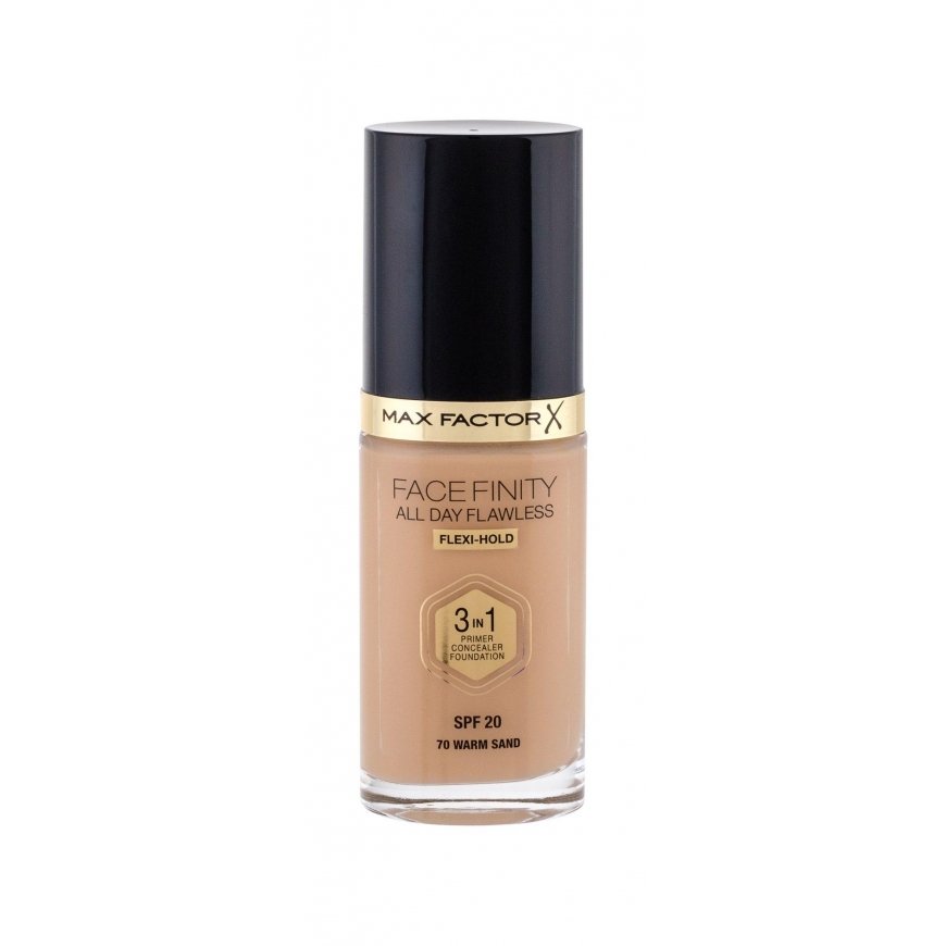 "Max Factor Facefinity 3in1" gruntas, maskuoklis ir makiažo pagrindas 70-Warm Sand 30ml – 2