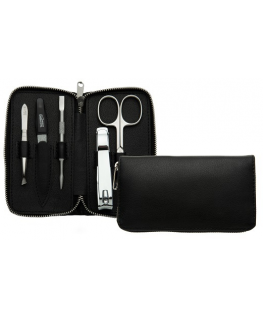 Dukas Premium Line - Juodas manicure set for men, 6-piece zipper
